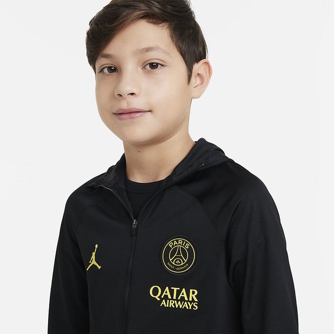 Afbeelding van Paris Saint-Germain Strike Vierde Jordan Dri-FIT Voetbaltrainingspak Kids Black Tour Yellow