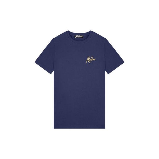 Afbeelding van Malelions Men 3D Graphic T-Shirt Navy Gold