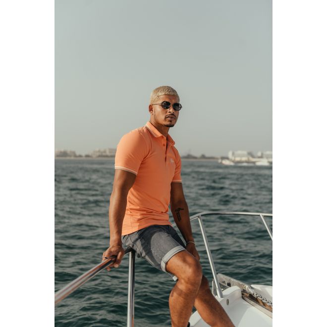 Afbeelding van Malelions Men Signature Polo Set Soft Peach Taupe