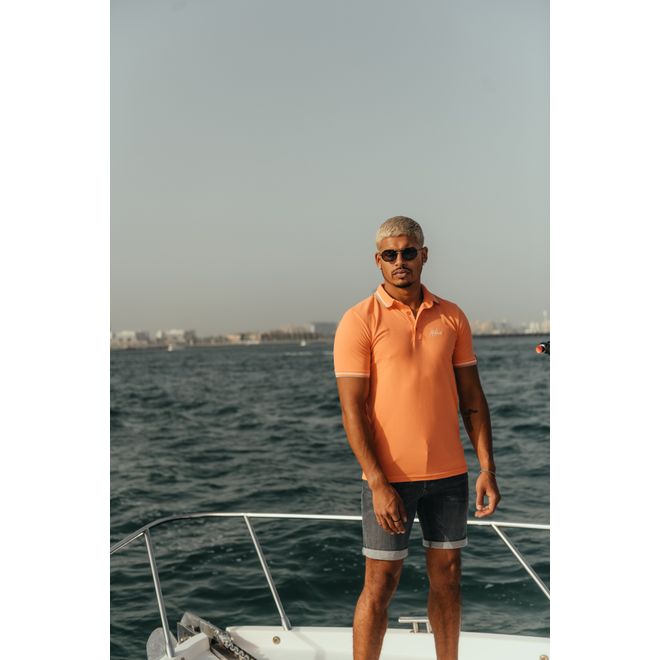Afbeelding van Malelions Men Signature Polo Set Soft Peach Taupe