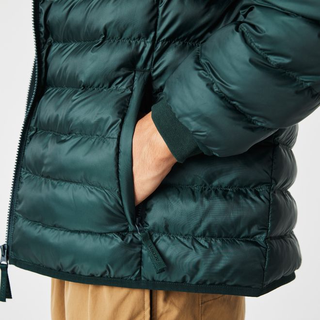 Afbeelding van Lacoste kort jack heren gewatteerd met capuchon Groen
