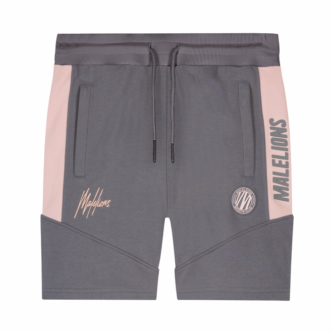 Afbeelding van Malelions Sport Coach T-Shirt + Short Set Pink Matt Grey