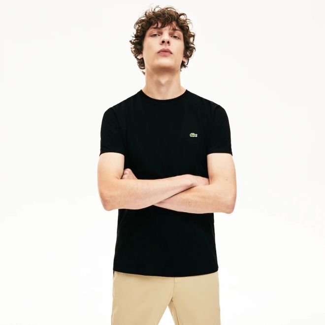 Afbeelding van Lacoste T-shirt met Ronde Hals Black