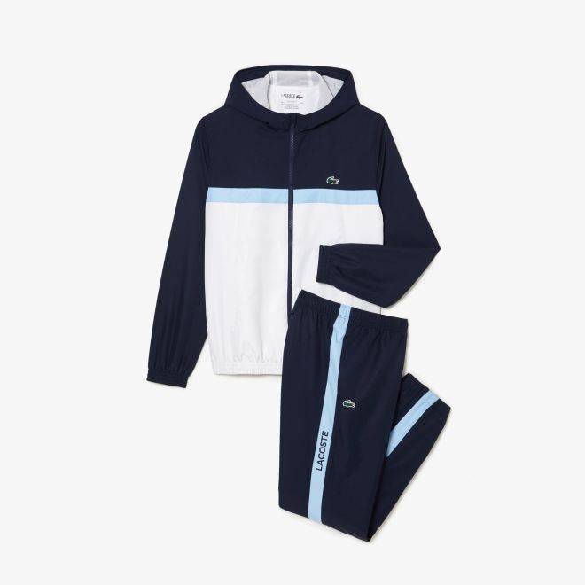 Afbeelding van Lacoste Trainingspak Navy White Blauw