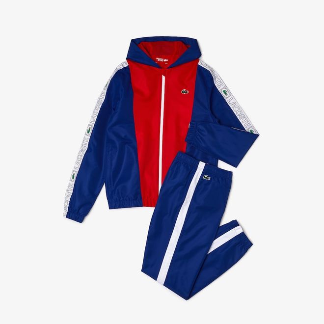 Afbeelding van Lacoste Sport Trainingspak Block Blue Red White