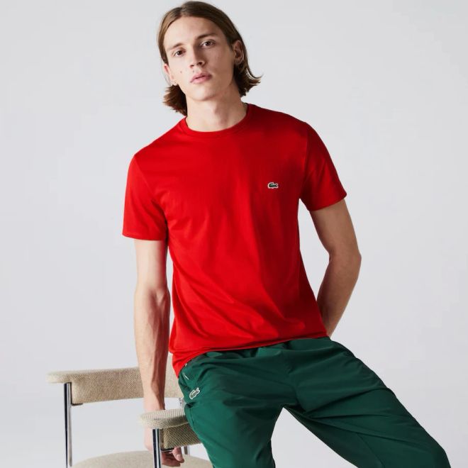 Afbeelding van Lacoste T-shirt met Ronde Hals Red