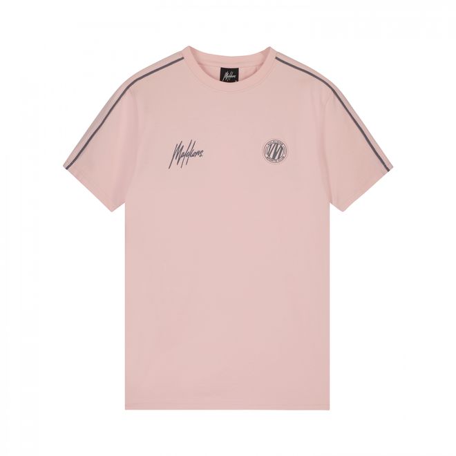 Afbeelding van Malelions Sport Coach T-Shirt + Short Set Pink Matt Grey