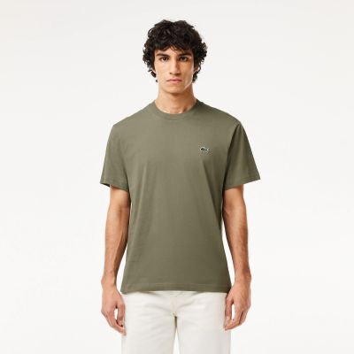 Foto van Lacoste T-shirt Katoen met Ronde Hals 316 Khaki Green