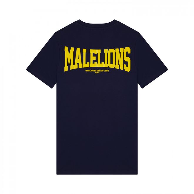 Afbeelding van Malelions Men Boxer T-Shirt + Short Set Navy Yellow