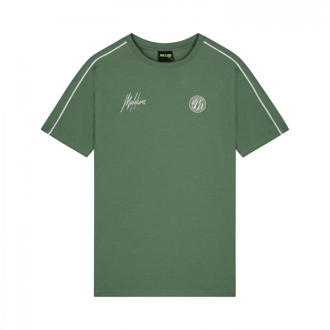 Afbeelding van Malelions Sport Coach T-Shirt + Short Set Army White