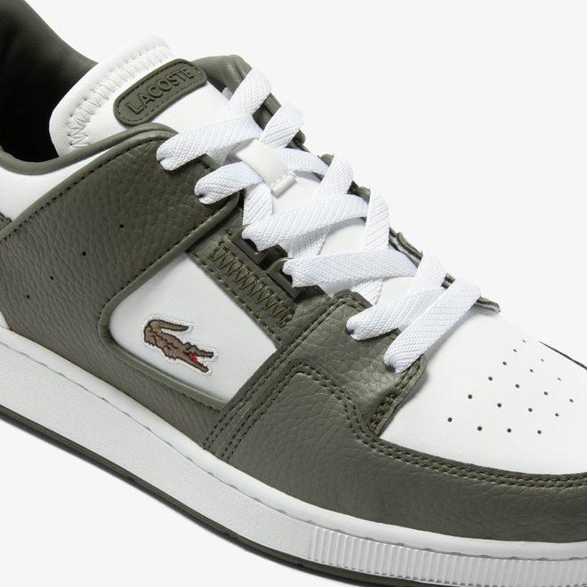 Afbeelding van Lacoste Court Cage Eyelet Leather Sneakers White Khaki