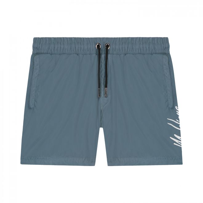 Afbeelding van Malelions Men Signature Polo Set Dark Slate Lime Vista Blue
