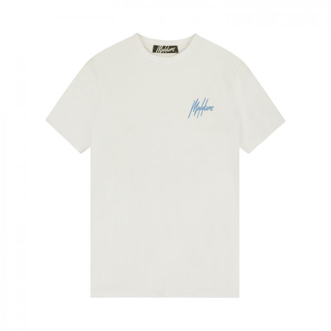 Afbeelding van Malelions Men Wave Graphic T-Shirt Off-White Vista Blue