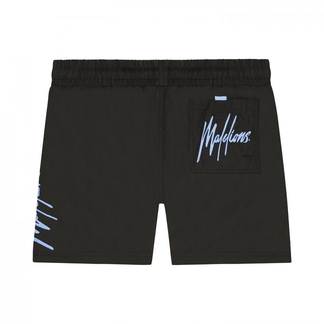 Afbeelding van Malelions Men Signature Polo Set Black Vista Blue