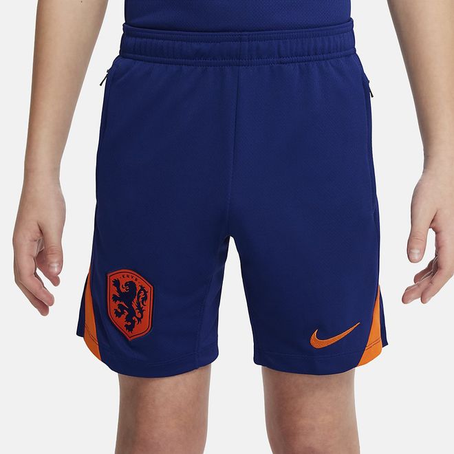 Afbeelding van Nike Nederland 24/25 Strike Dri-FIT Knit Voetbalshort Kids Deep Royal Blue