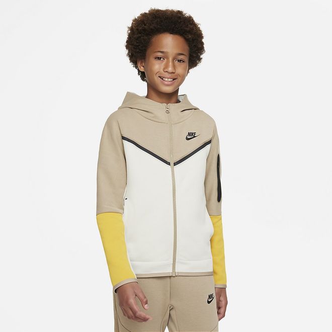 Afbeelding van Nike Sportswear Tech Fleece Hoodie Kids Khaki Light Bone