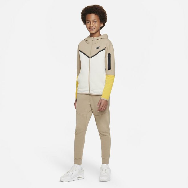 Afbeelding van Nike Sportswear Tech Fleece Hoodie Kids Khaki Light Bone