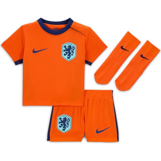 Afbeelding van Nike Nederland 2024 Stadium Thuis Nike Driedelig Replica Voetbaltenue Baby's Peuters Safety Orange