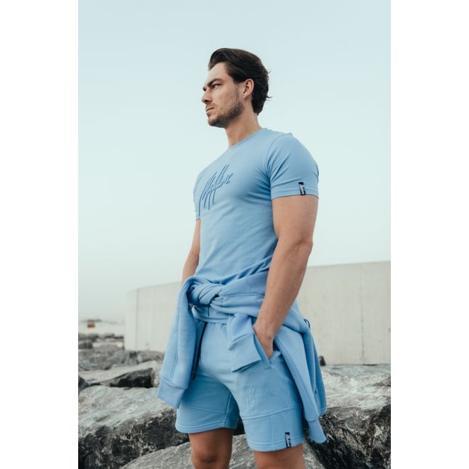 Afbeelding van Malelions Men Essentials T-Shirt + Short Set Vista Blue