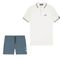 Afbeelding van Malelions Men Signature Polo Set White Vintage Blue