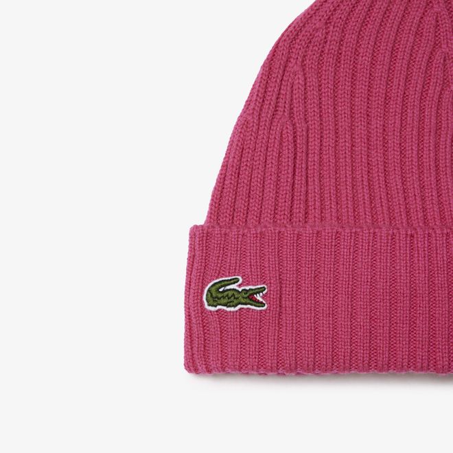 Afbeelding van Lacoste Uniseks Muts Geribbelde Wol Fuchsia Roze • SQI