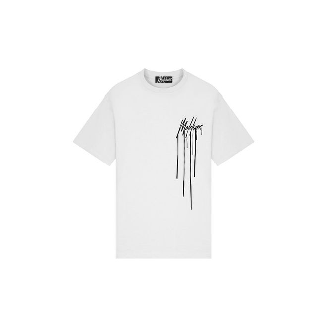 Afbeelding van Malelions Men Dripped T-Shirt White Black