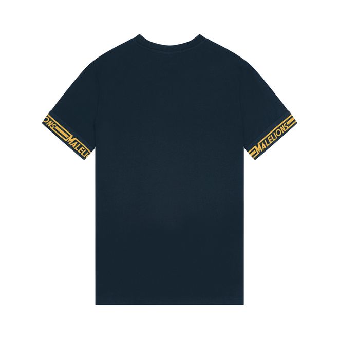 Afbeelding van Malelions Men Venetian T-Shirt + Short Set Navy Gold