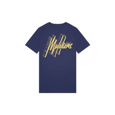 Foto van Malelions Men 3D Graphic T-Shirt Navy Gold