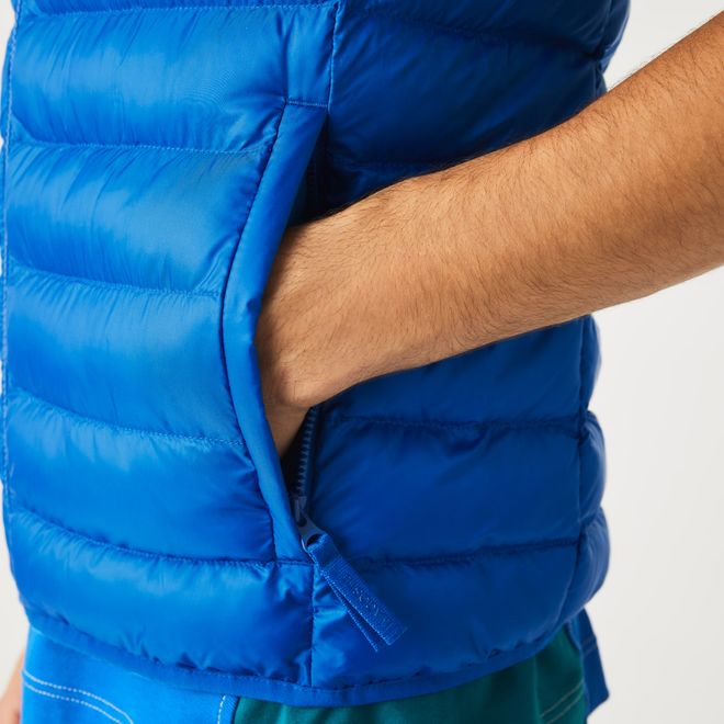 Afbeelding van Lacoste bodywarmer heren gewatteerd waterafstotend Blauw