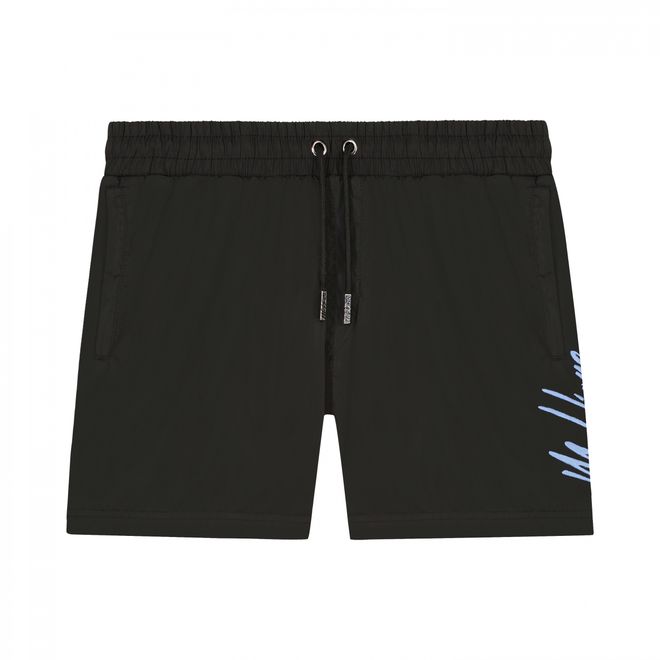 Afbeelding van Malelions Men Signature Polo Set Black Vista Blue