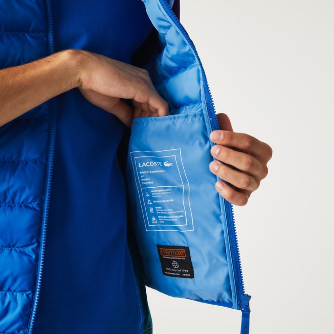 Afbeelding van Lacoste bodywarmer heren gewatteerd waterafstotend Blauw