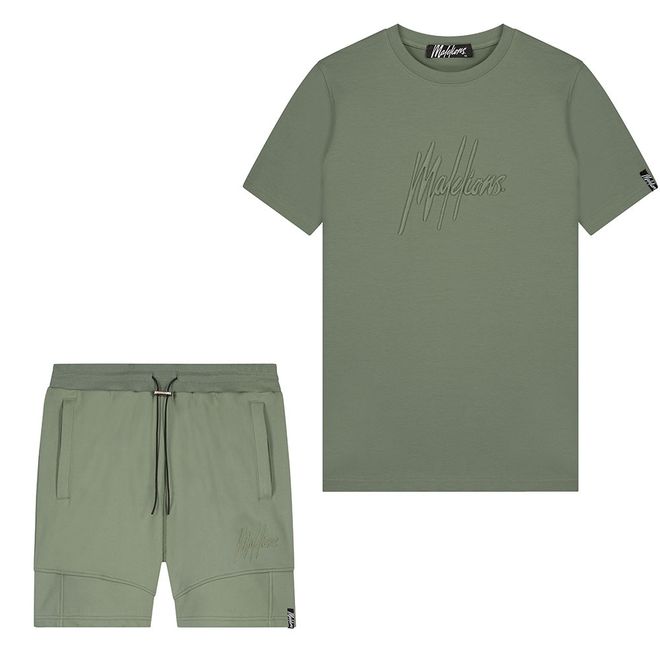 Afbeelding van Malelions Men Essentials T-Shirt + Short Set Dark Sage