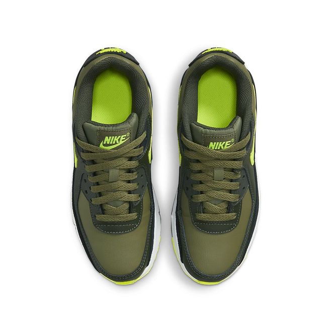 Afbeelding van Nike Air Max 90 Kids Leather Medium Olive Volt