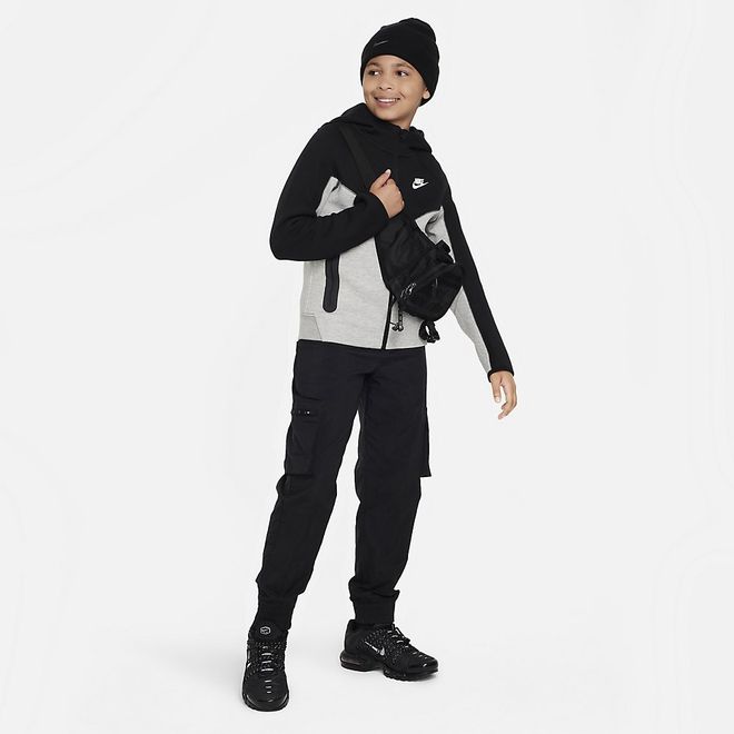 Afbeelding van Nike Sportswear Tech Fleece Hoodie Kids Black Dark Grey Heather