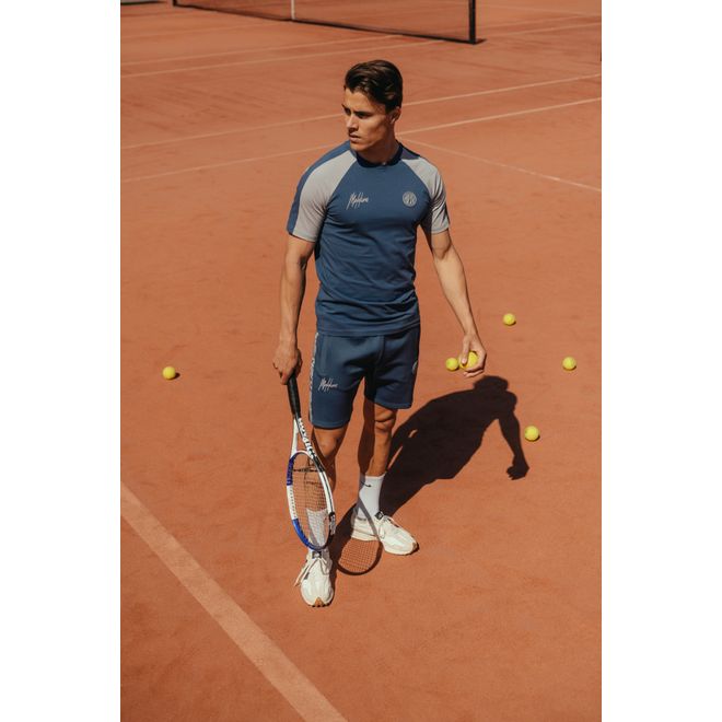 Afbeelding van Malelions Sport Striker T-Shirt + Short Set Navy Grey