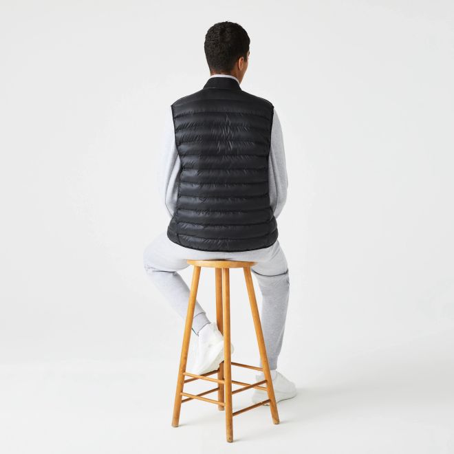Afbeelding van Lacoste bodywarmer heren gewatteerd waterafstotend Zwart