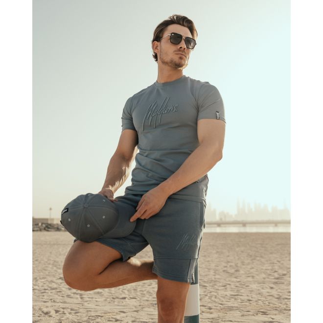 Afbeelding van Malelions Men Essentials T-Shirt + Short Set Vintage Blue