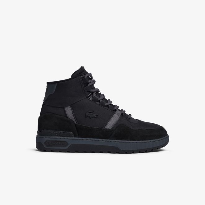 Afbeelding van Lacoste T-Clip Winter Mid-sneakers van textiel en leer Black