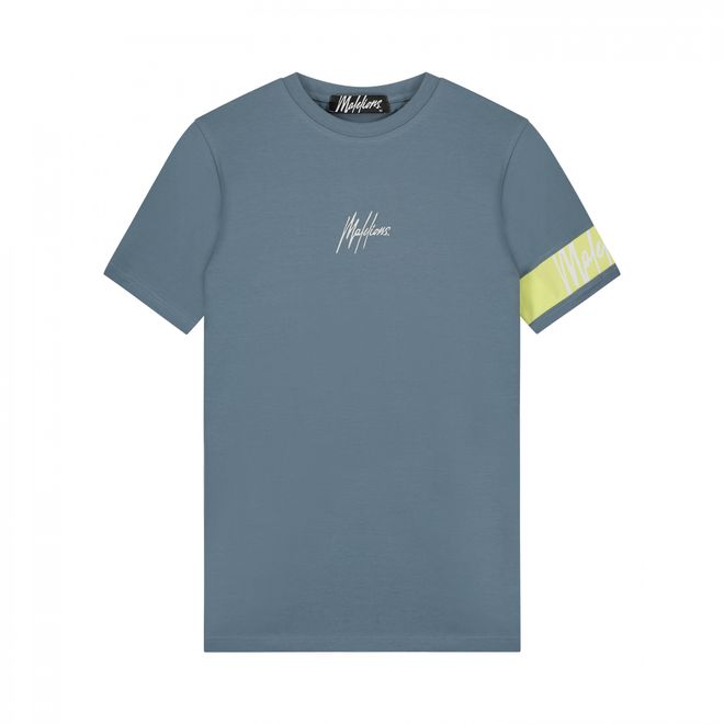 Afbeelding van Malelions Men Captain T-Shirt + Short Set Vintage Blue