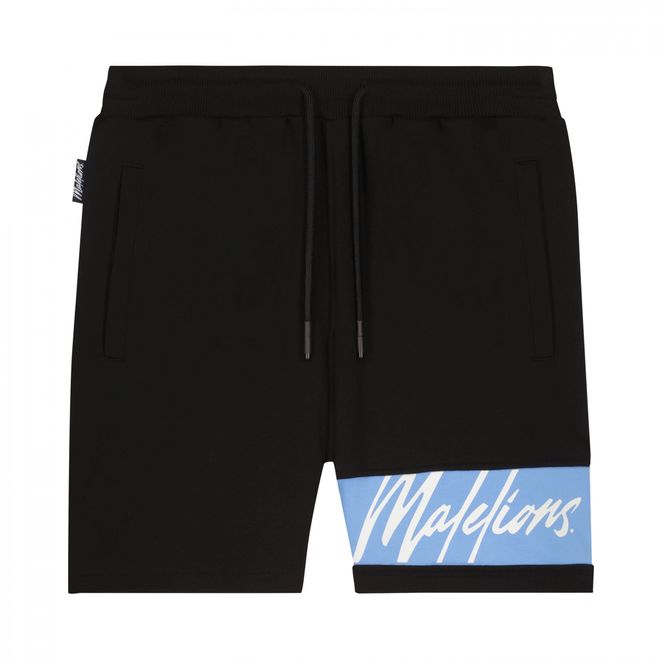 Afbeelding van Malelions Men Captain T-Shirt + Short Set Off-White Vista Blue