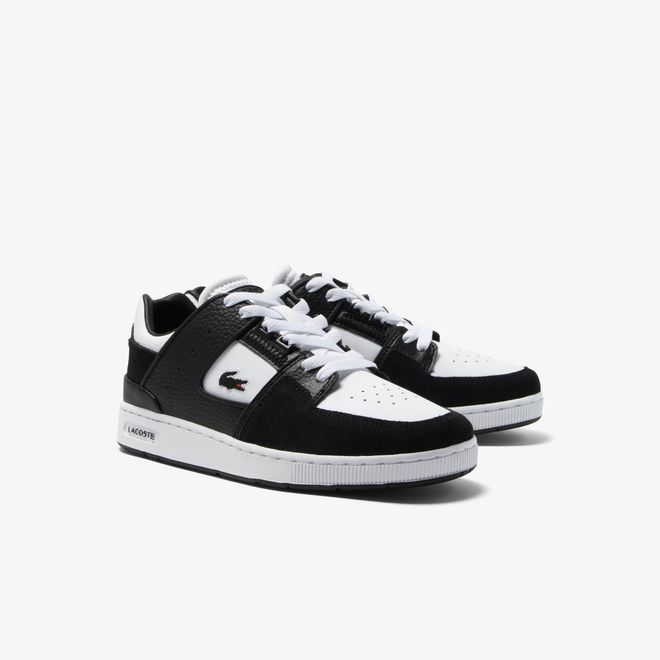 Afbeelding van Lacoste Court Cage Eyelet Leather Sneakers White Black