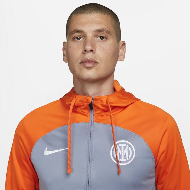 Afbeelding van Inter Milan Strike Nike Dri-FIT Knit Voetbaltrainingspak met Capuchon Ashen Slate Safety Orange