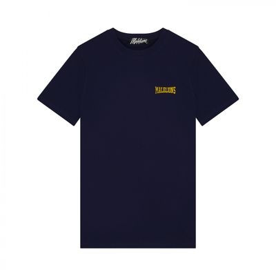 Foto van Malelions Men Boxer T-Shirt + Short Set Navy Yellow