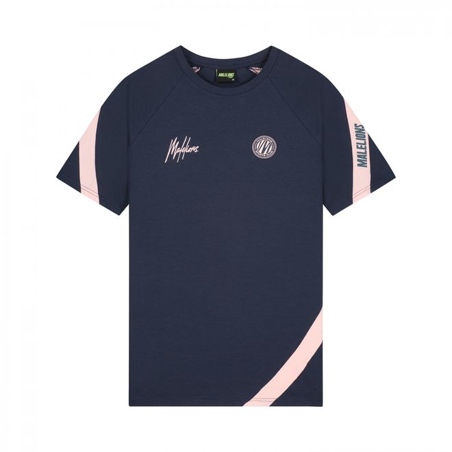Afbeelding van Malelions Sport Pre-Match T-Shirt + Short Set Pink Navy