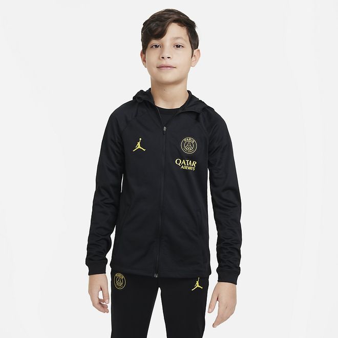Afbeelding van Paris Saint-Germain Strike Vierde Jordan Dri-FIT Voetbaltrainingspak Kids Black Tour Yellow
