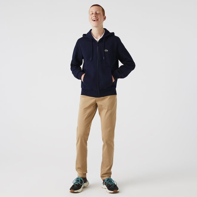 Afbeelding van Lacoste Fleece Sweatshirt met Kangoeroezak Navy