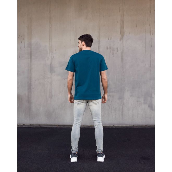 Afbeelding van Malelions Men Dripped T-Shirt Teal White