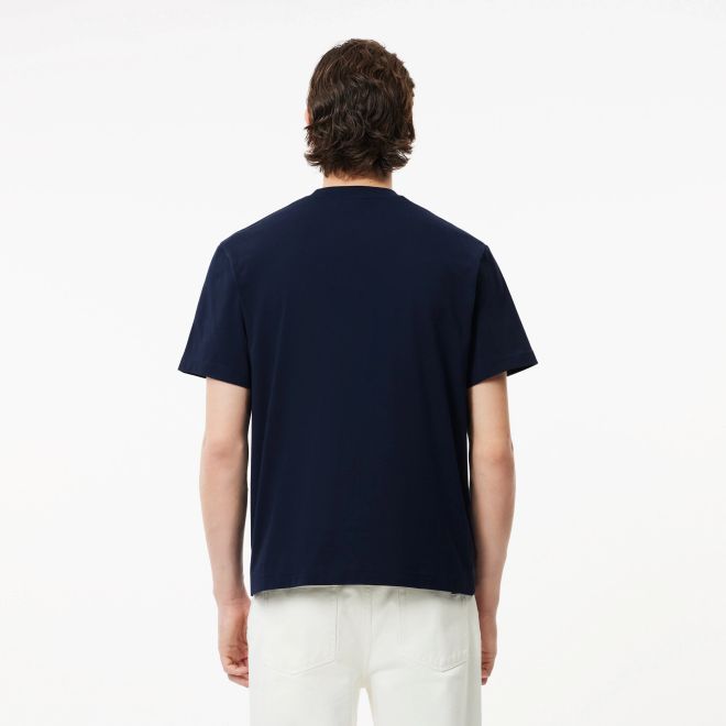 Afbeelding van Lacoste T-shirt Katoen met Ronde Hals 166 Navy Blue
