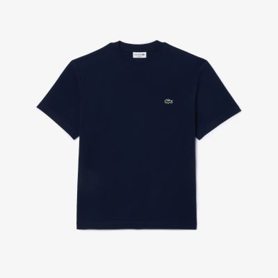 Foto van Lacoste T-shirt Katoen met Ronde Hals 166 Navy Blue
