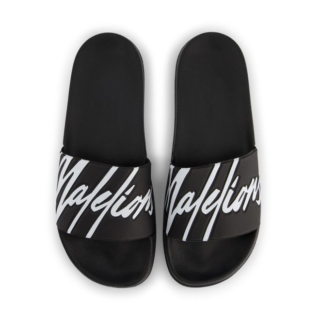 Afbeelding van Malelions Men Signature Slides Black White